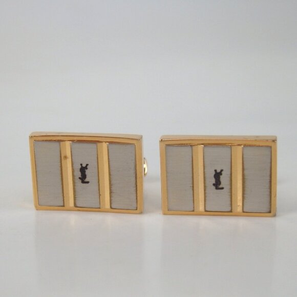 Authentic YVES SAINT LAURENT cuffs metal [Used] - Picture 2 of 7